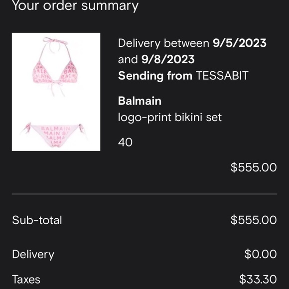 Pink glitter balmain swimsuit - Picture 2 of 2